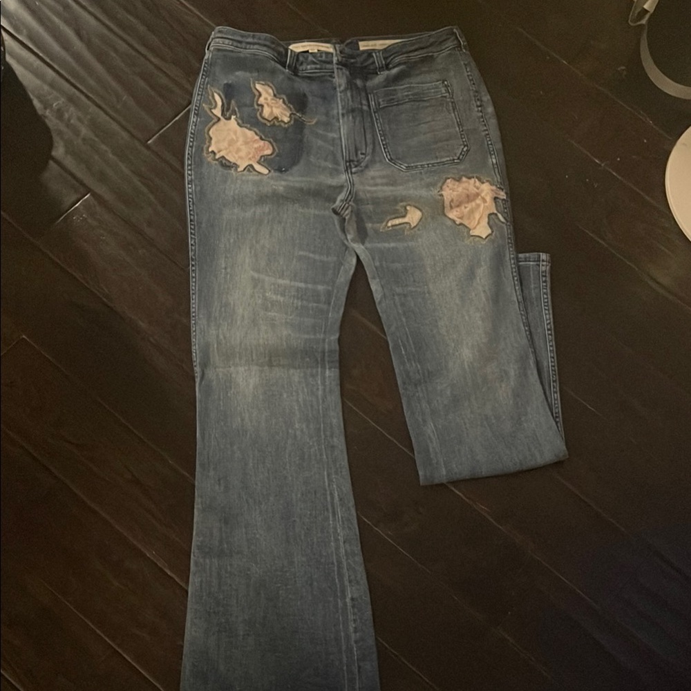 Pilcro by Anthropologie Women's Blue Distressed Jeans